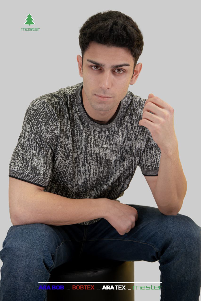 تیشرت یقه گرد ژاکارد