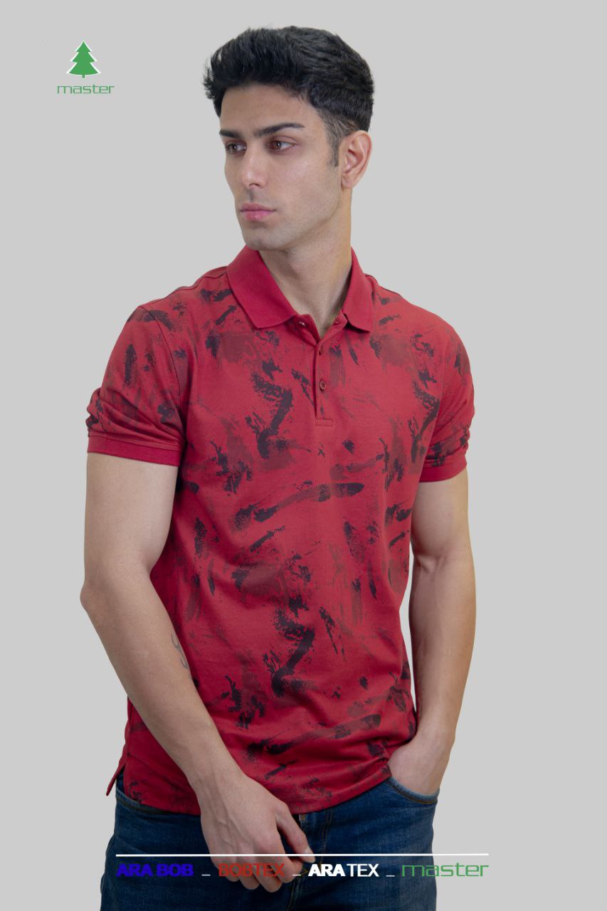 تیشرت یقه لاسکینه پنبه چاپی