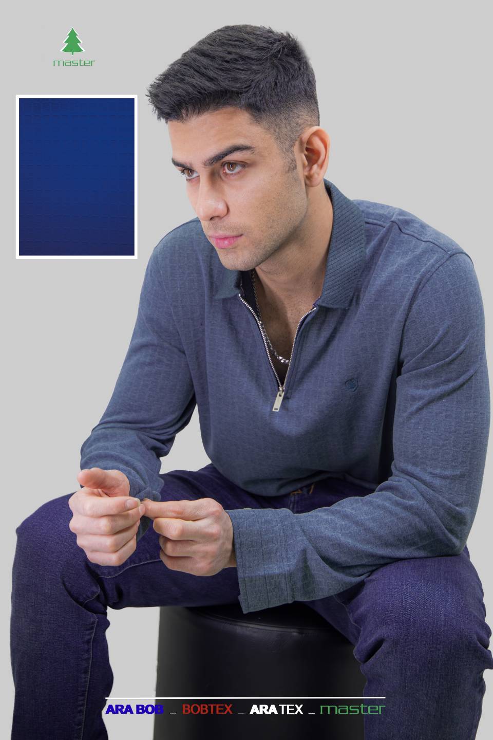 بلوز نیم زیپ ژاکارد