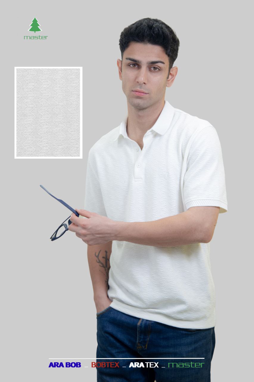 تیشرت یقه لاسکینه ژاکارد